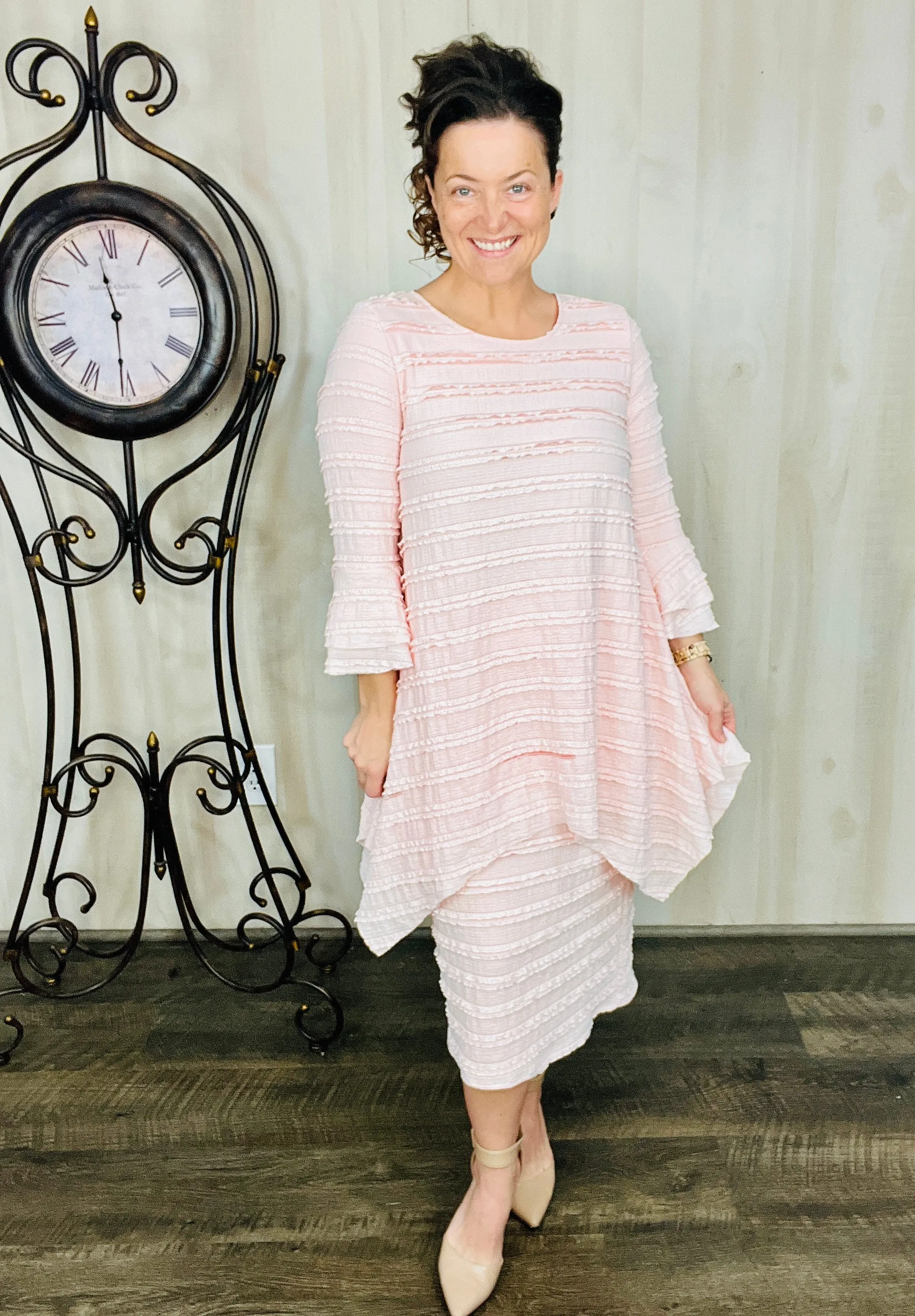 Feminine & Lace Tunic- Baby Pink