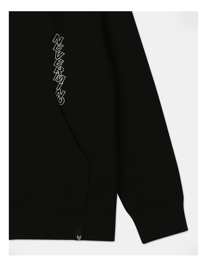 Fleece Zip Thru Sweat Top in Black