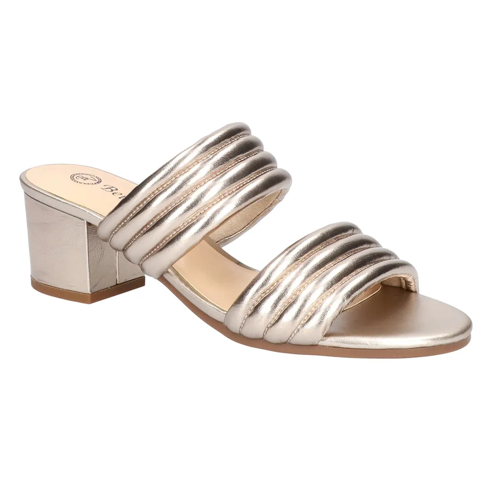 Georgette Metallic Heeled Sandals