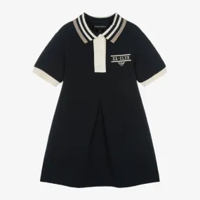 Girls Navy Blue Cotton Polo Dress