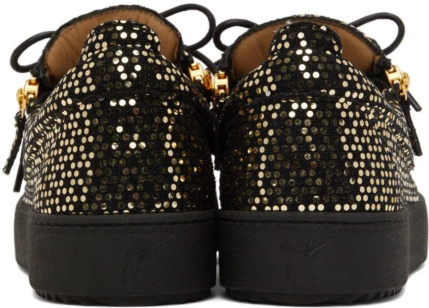 Giuseppe Zanotti Black & Gold Frankie Sneakers