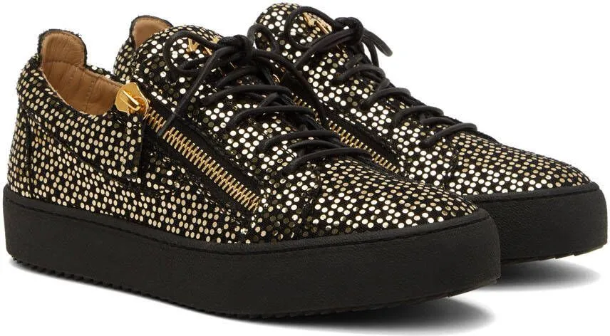 Giuseppe Zanotti Black & Gold Frankie Sneakers