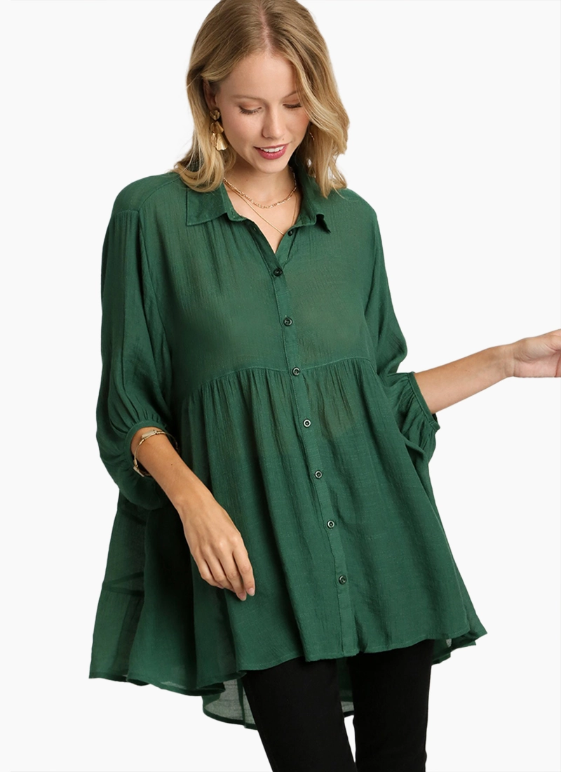 Harley Tiered Tunic - Forest Green