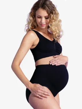 High-Waist Maternity Briefs - black