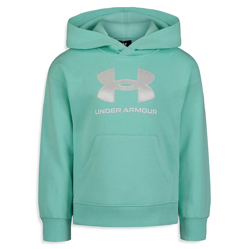 Hudson's Bay Little Girl's Satin Applique Logo Hoodie