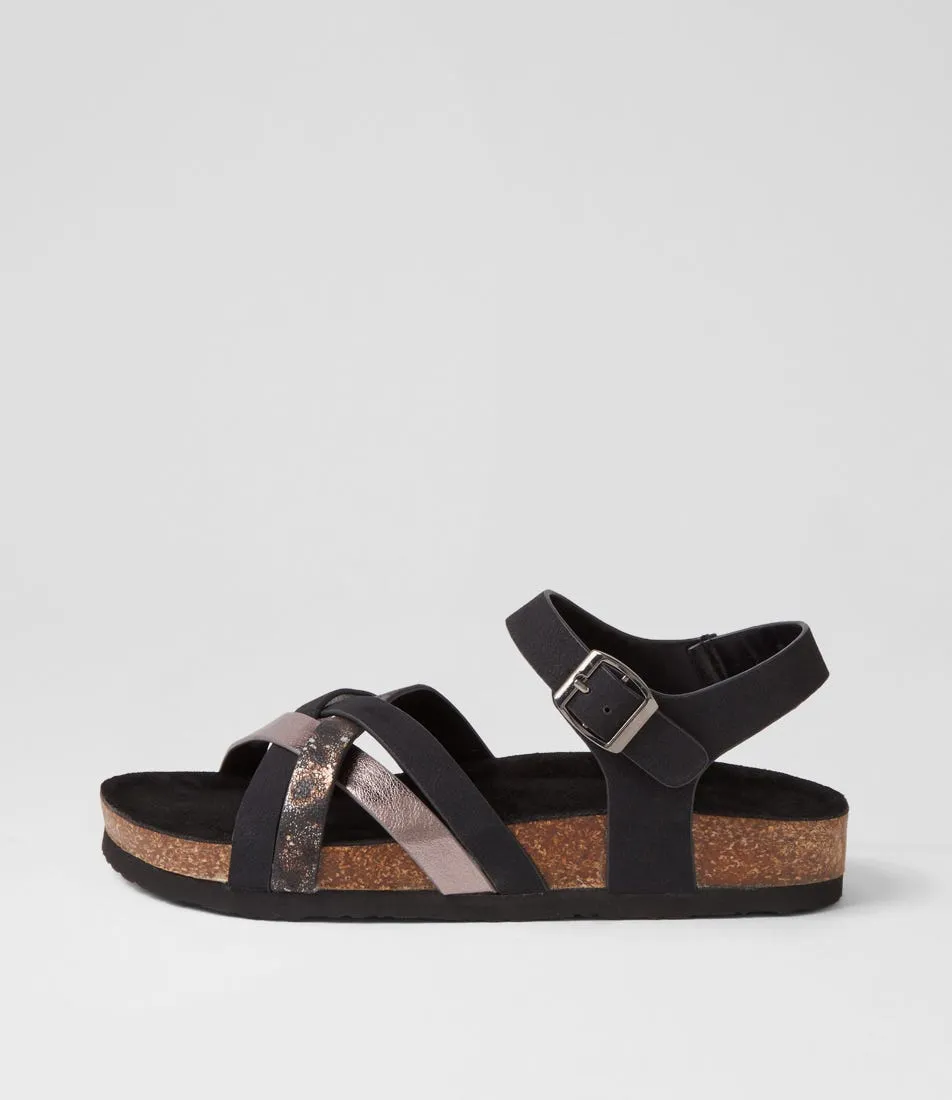 I LOVE BILLY Zisso Black Mix Sandals