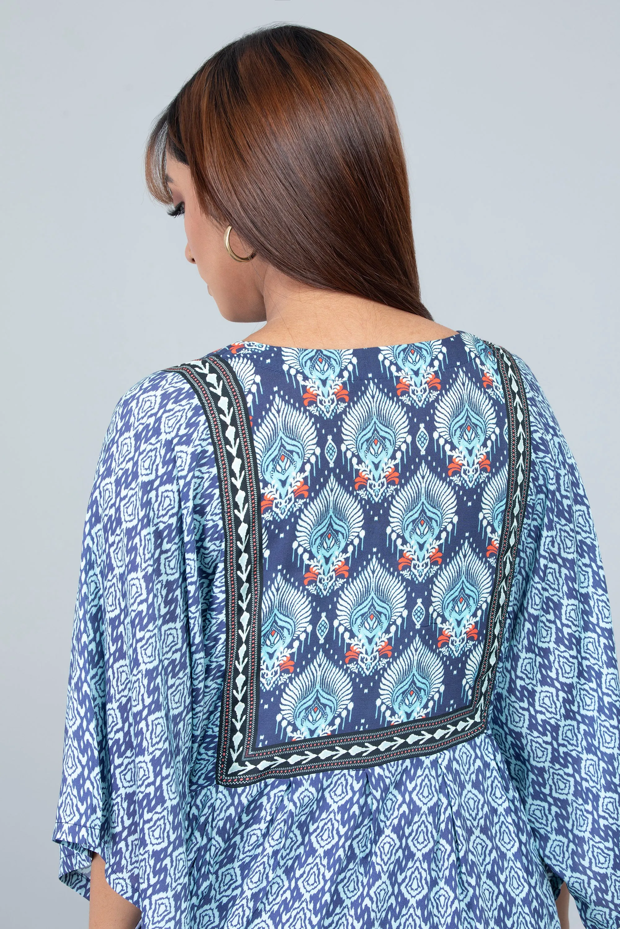 Ikat Printed Kaftan Tunic - Mystika