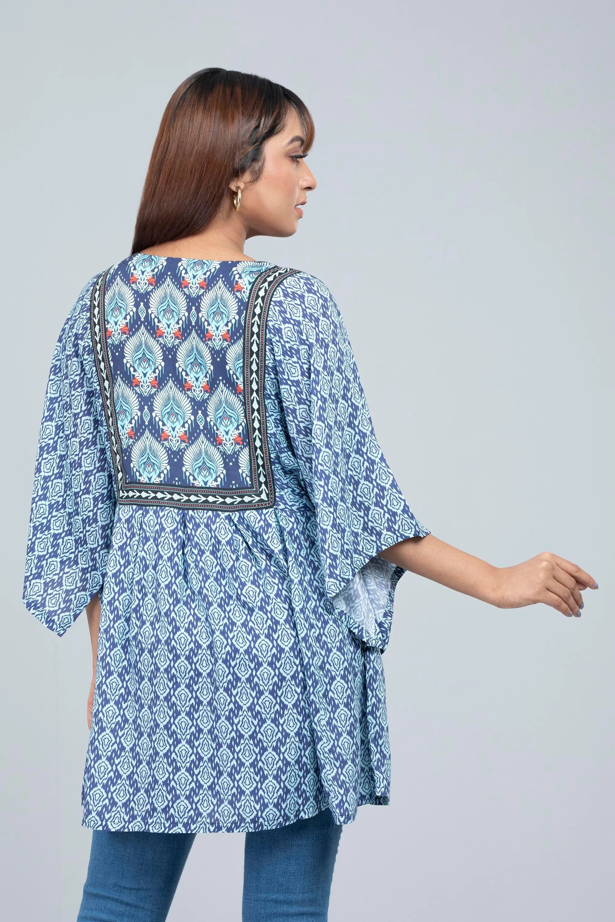 Ikat Printed Kaftan Tunic - Mystika