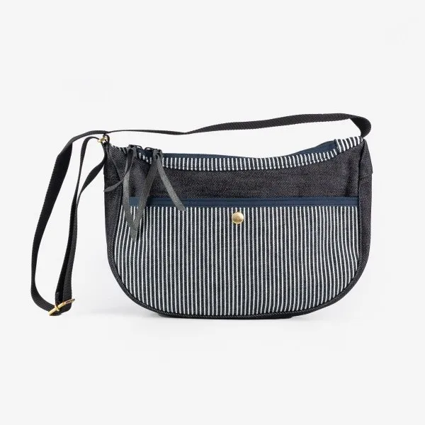 Iron Heart Hickory Stripe Small Shoulder Bag - Indigo