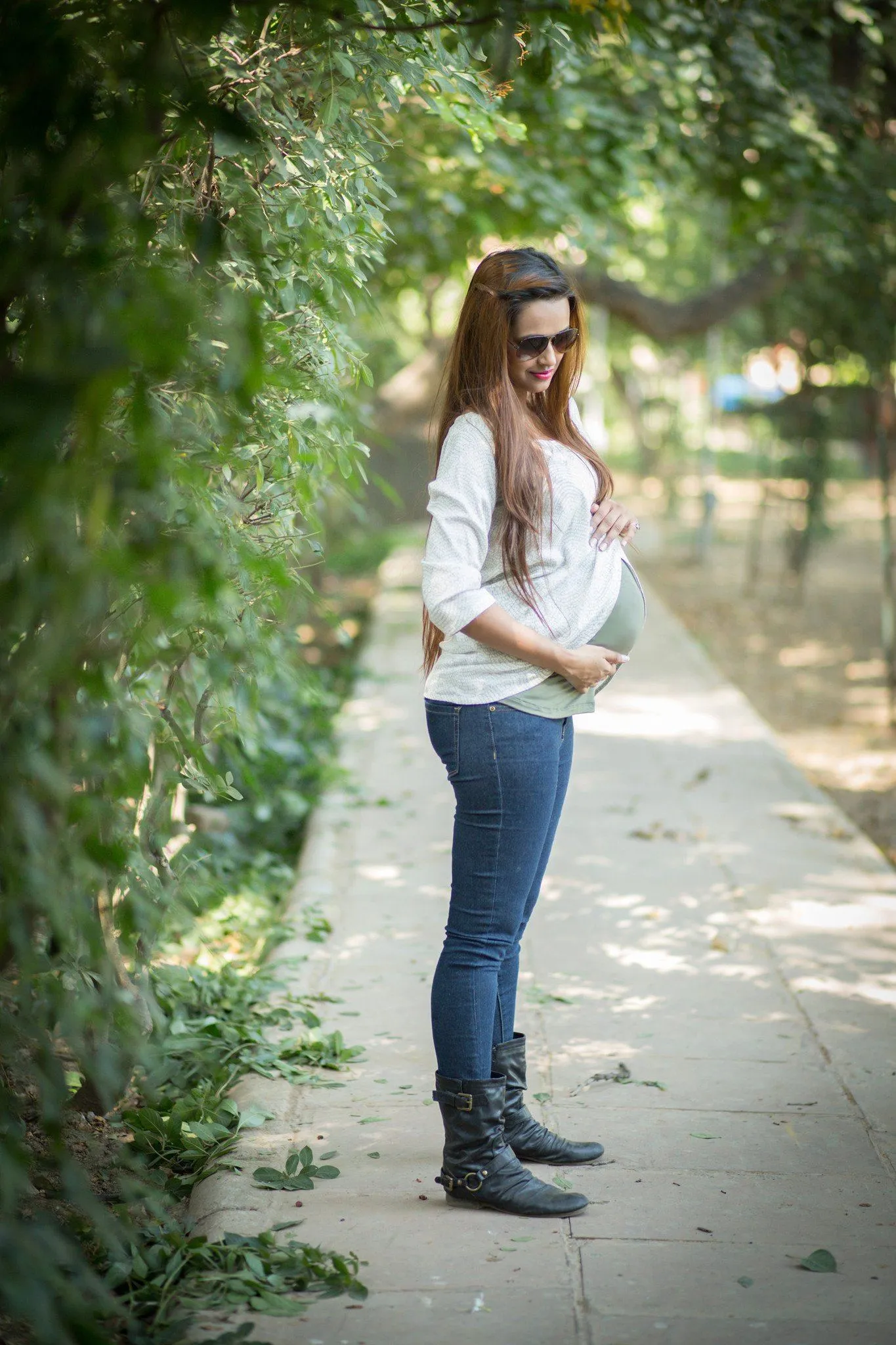 Ivory Print Front Wrap Maternity Top