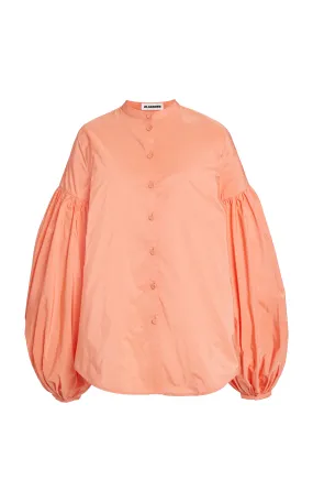 Jil Sander Exclusive Puff-Sleeve Button-Down Tunic Top