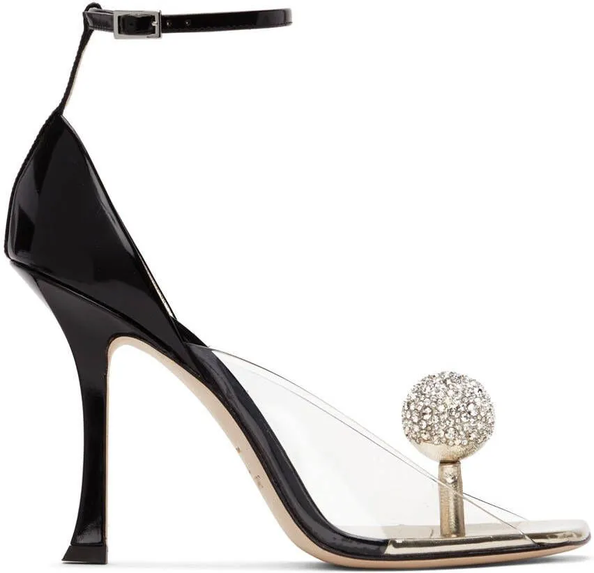 Jimmy Choo Black Mugler Edition Plexi Heeled Sandals