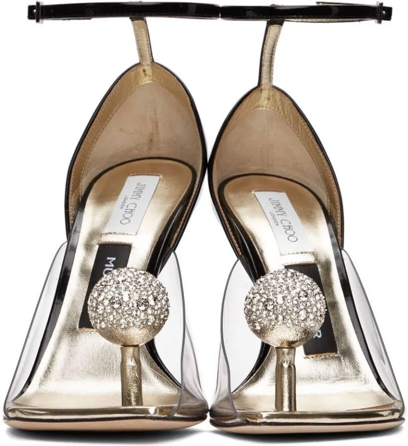 Jimmy Choo Black Mugler Edition Plexi Heeled Sandals