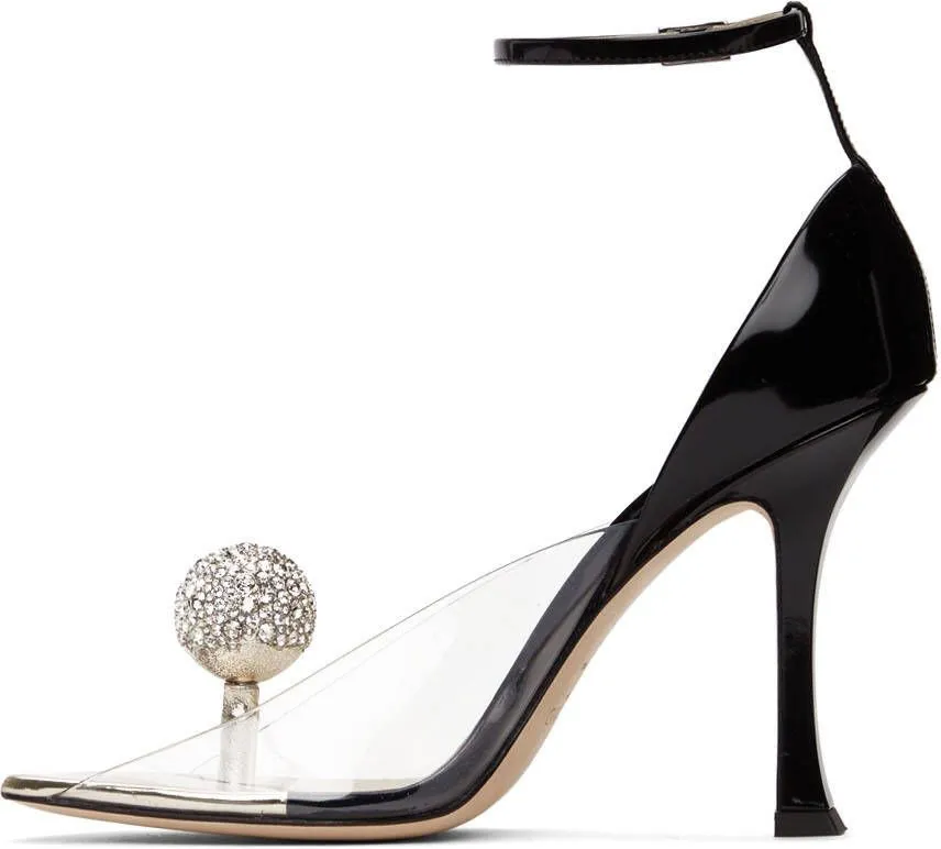 Jimmy Choo Black Mugler Edition Plexi Heeled Sandals