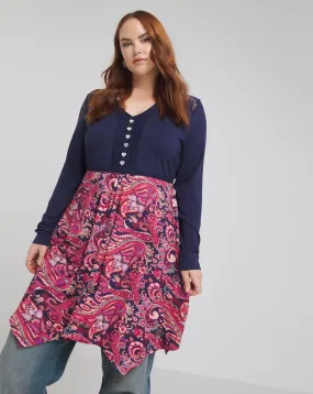 Joe Browns Navy Printed Paisley Jersey Tunic | Simply Be