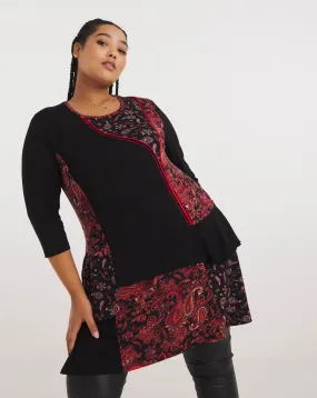 Joe Browns Red Black Mix Match Jersey Tunic | Simply Be