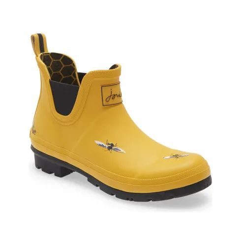 Joules Women's Short Height Printed Wellibobs Rain Boot Yellow Bees