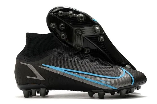 Kids Nike Mercurial Superfly 8 Elite AG-PRO - Black Iron Grey University Blue