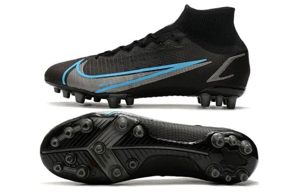 Kids Nike Mercurial Superfly 8 Elite AG-PRO - Black Iron Grey University Blue