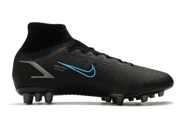 Kids Nike Mercurial Superfly 8 Elite AG-PRO - Black Iron Grey University Blue