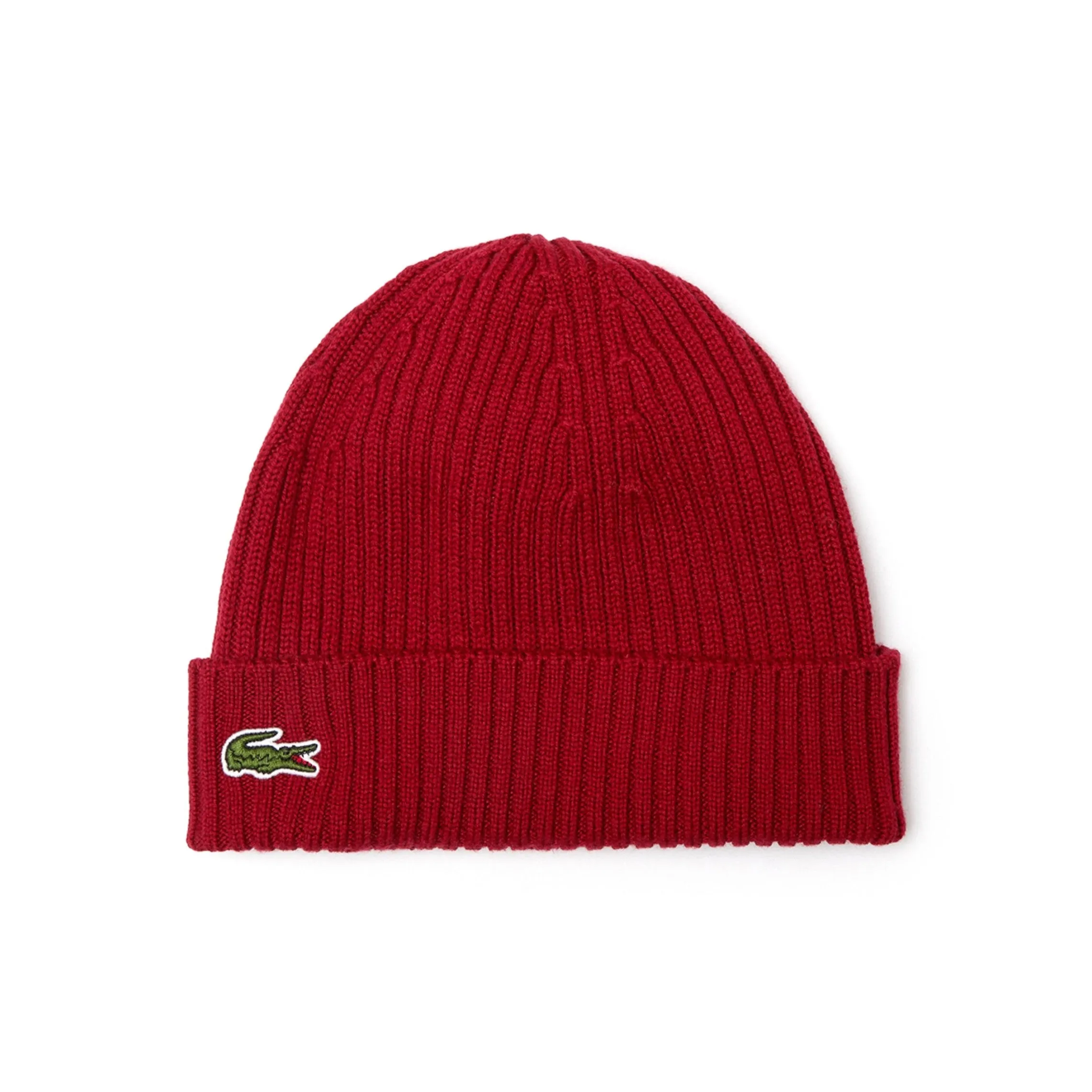 Lacoste Ribbed Wool Beanie Hat