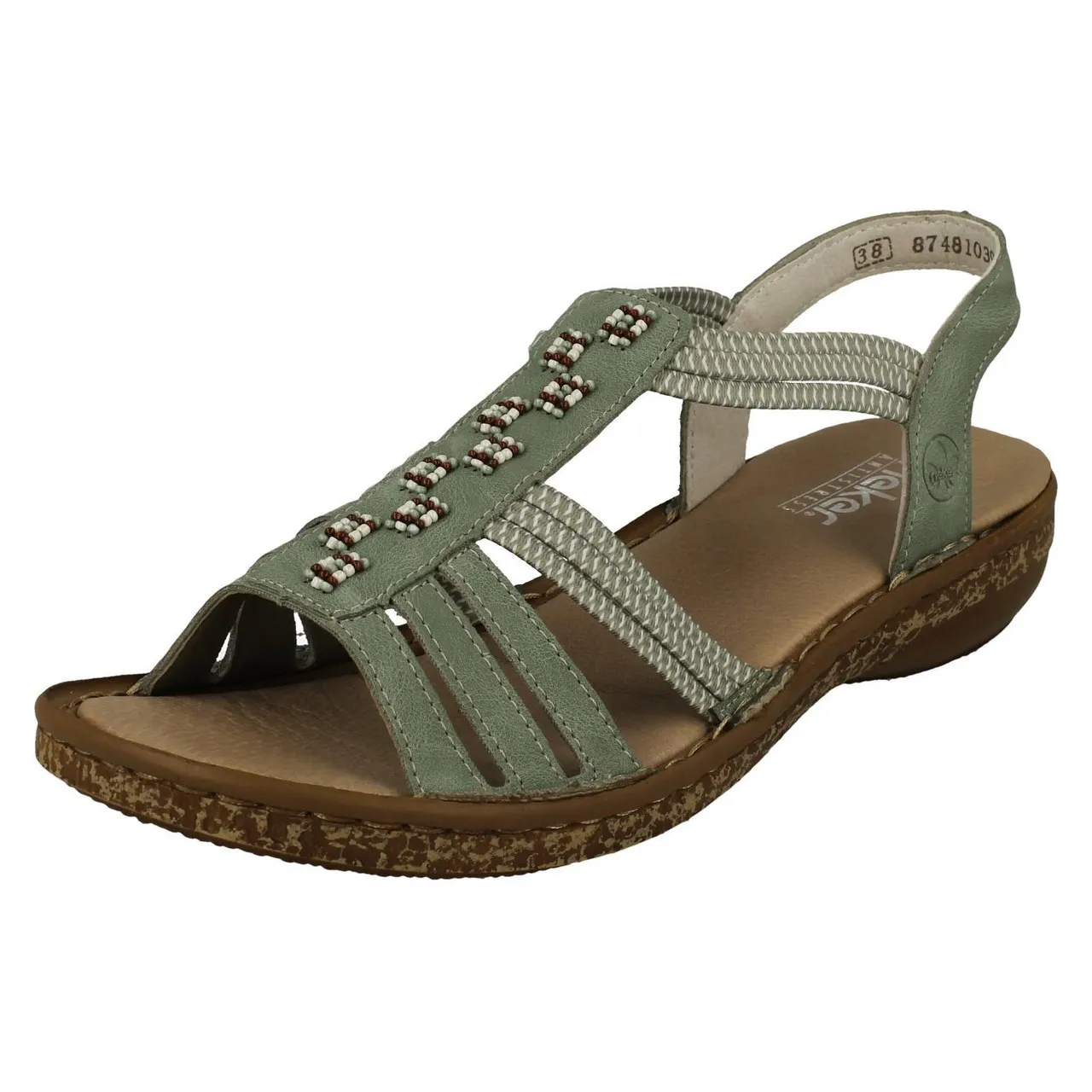 Ladies Rieker Casual Strappy Slip On Sandals 62855