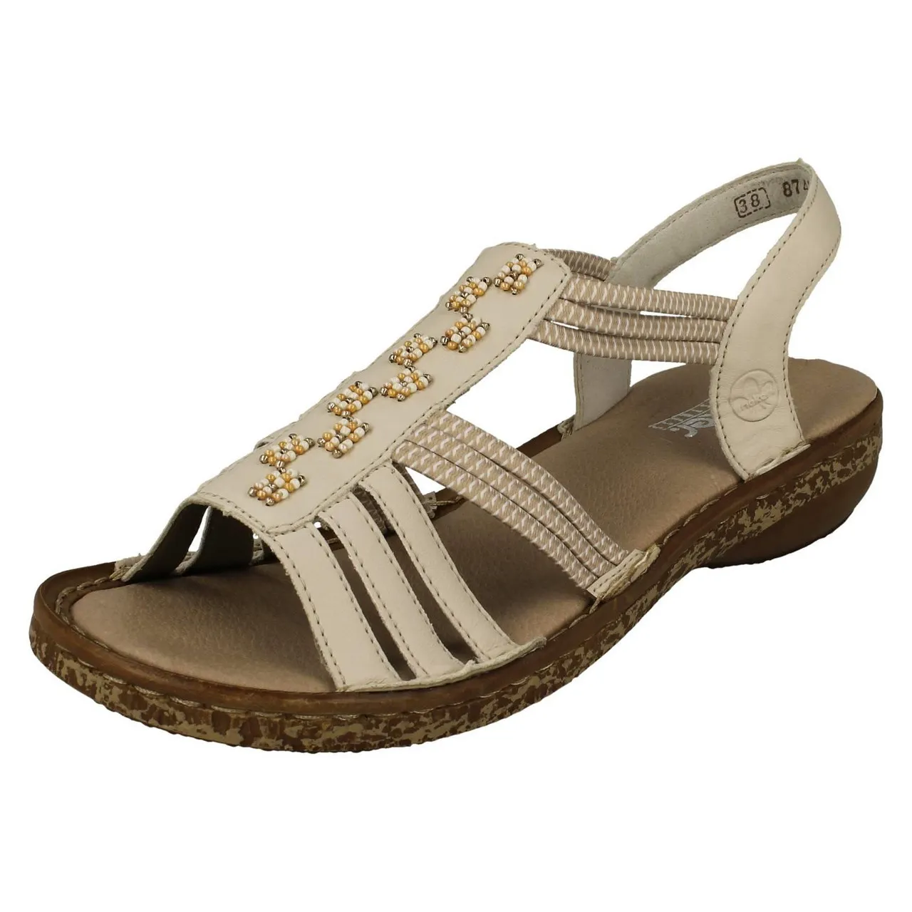 Ladies Rieker Casual Strappy Slip On Sandals 62855