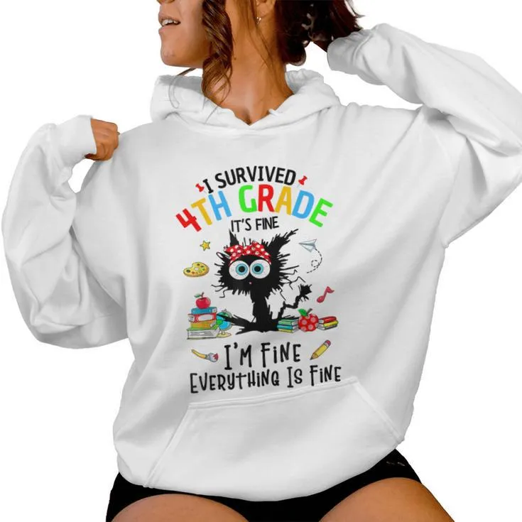 Last Day Of School I Survived 4Th Grade 4 Grade Women Hoodie