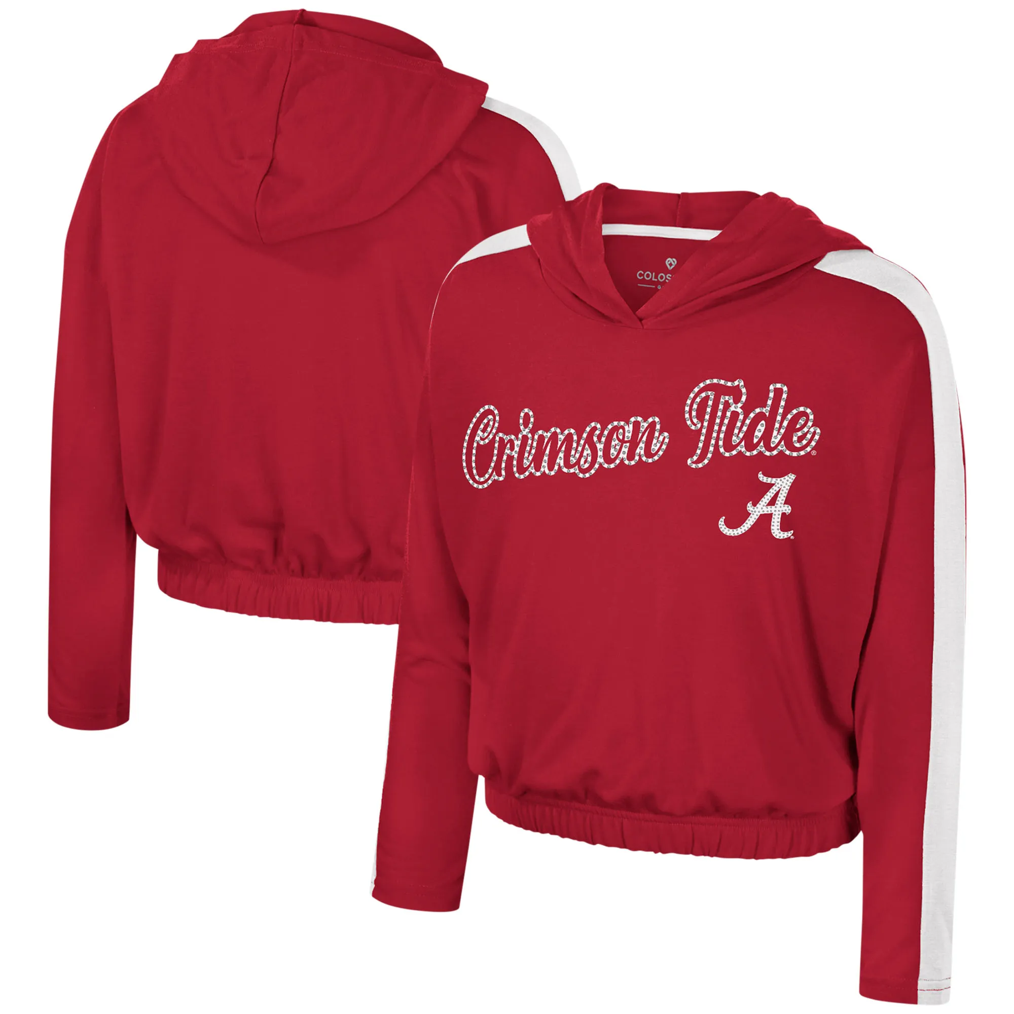 Lids Girls Youth Colosseum Crimson Alabama Tide Illumination Long Sleeve Hoodie T-Shirt