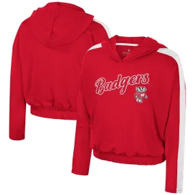 Lids Girls Youth Colosseum Red Wisconsin Badgers Illumination Long Sleeve Hoodie T-Shirt