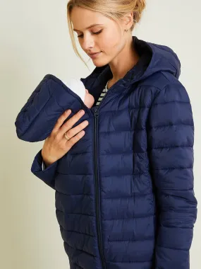 Lightweight Padded Jacket, Adaptable for Maternity & Post-Maternity - dark blue