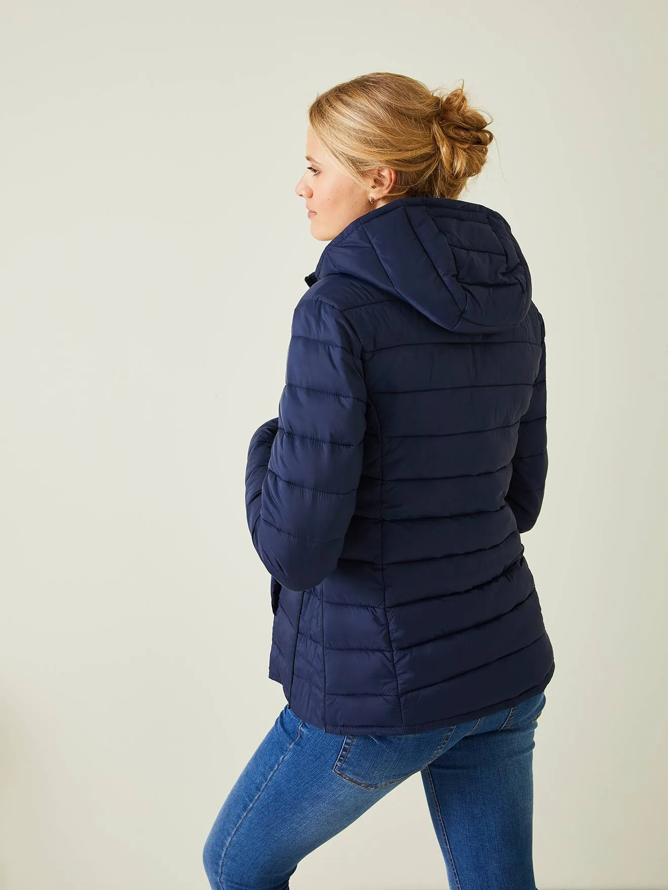 Lightweight Padded Jacket, Adaptable for Maternity & Post-Maternity - dark blue