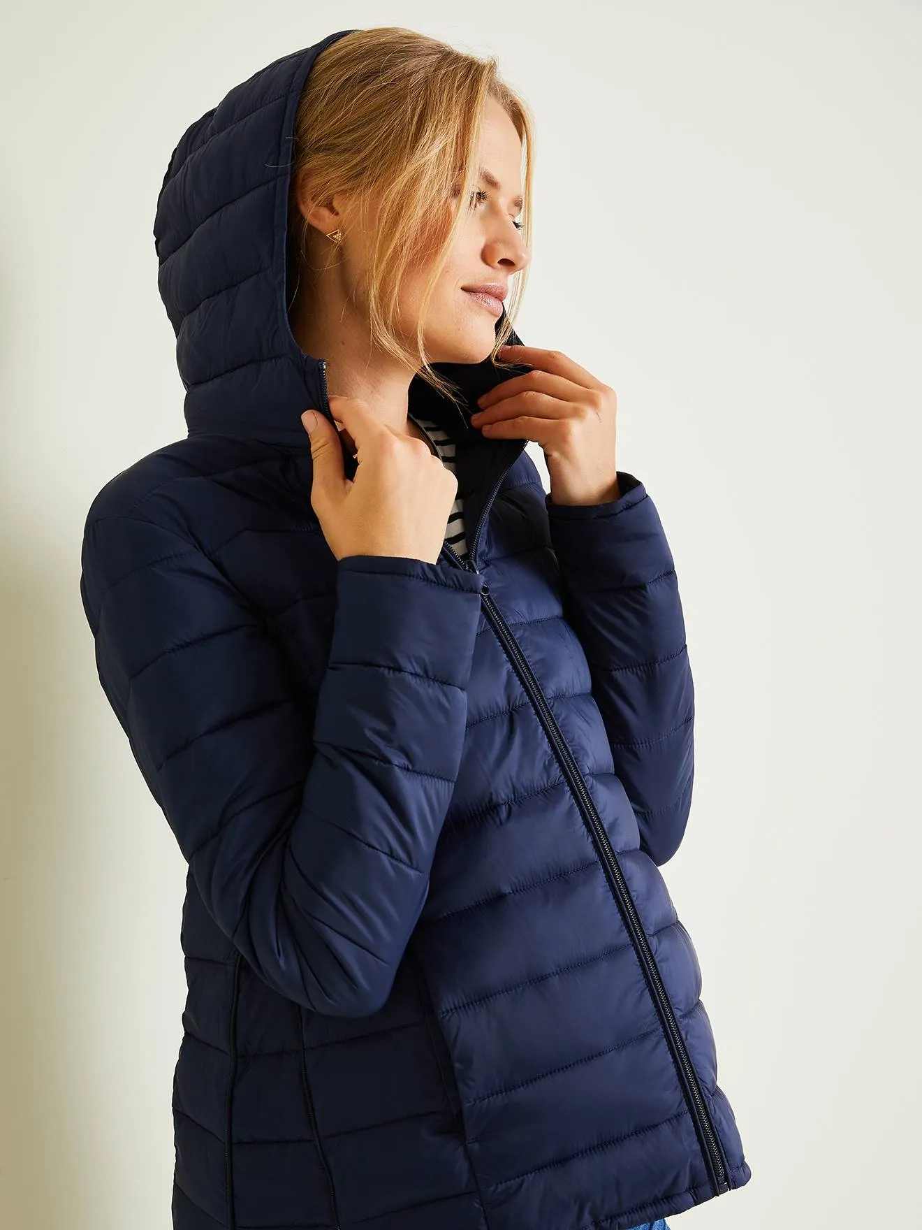 Lightweight Padded Jacket, Adaptable for Maternity & Post-Maternity - dark blue