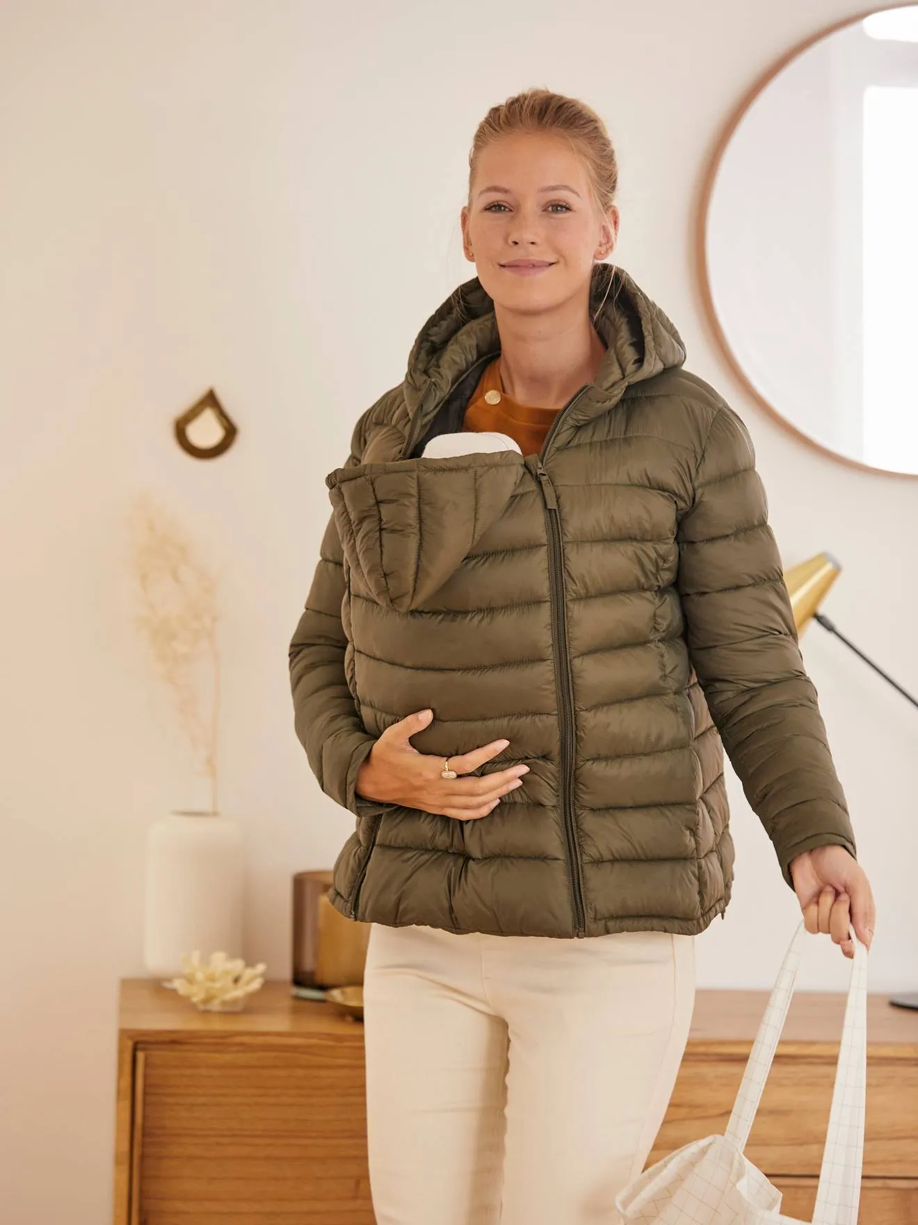 Lightweight Padded Jacket, Adaptable for Maternity & Post-Maternity - dark blue