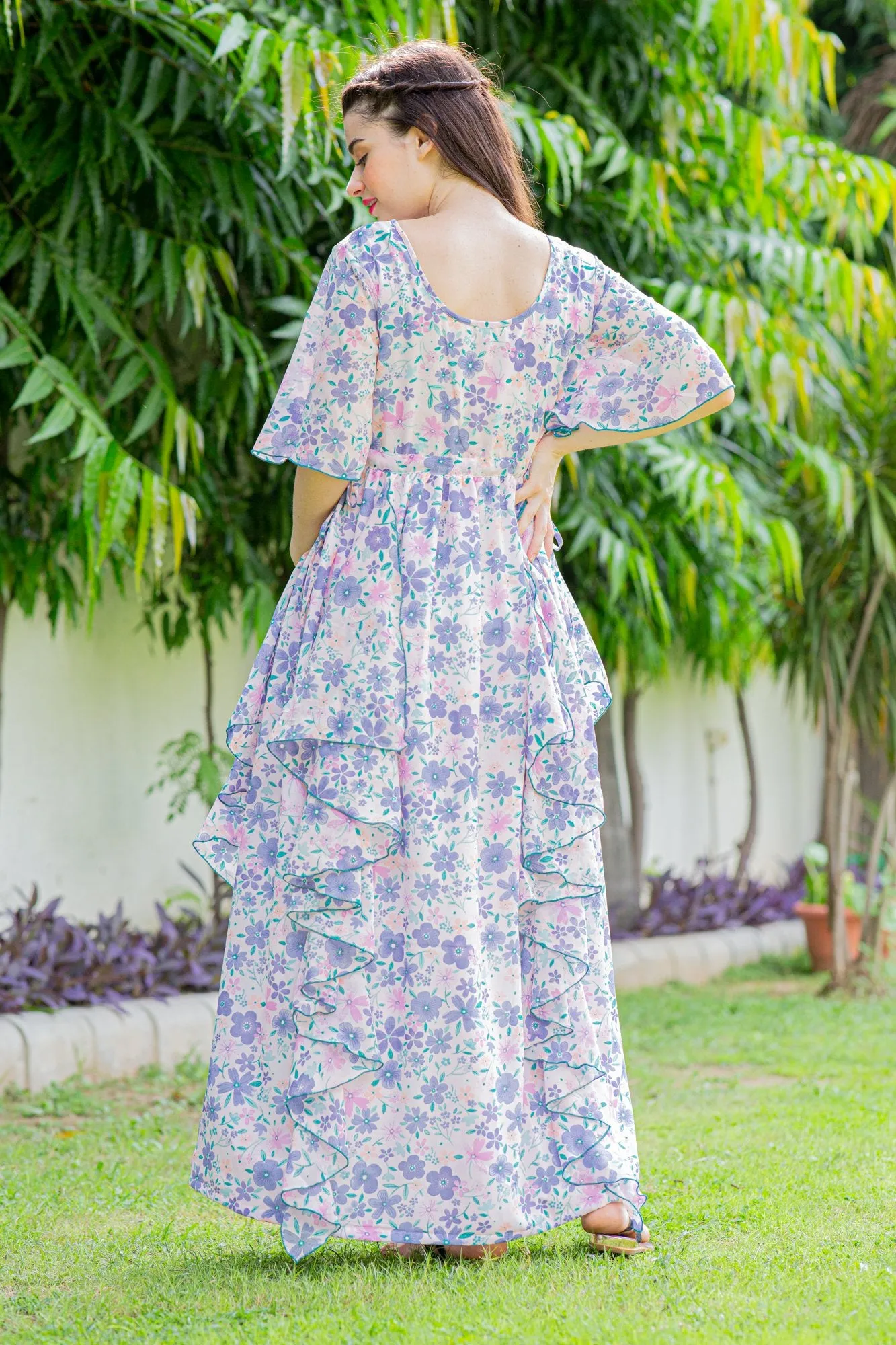 Lilac Blossom Maternity Flow Dress