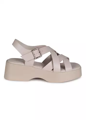 Linzi Malika Nude Platform Gladiator Sandals | Grattan