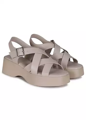 Linzi Malika Nude Platform Gladiator Sandals | Grattan