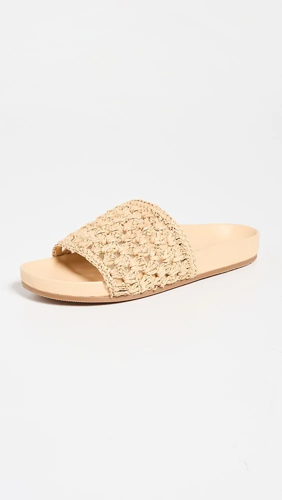 Loeffler Randall   Henri Crochet Raffia Band Footbed Sandals 