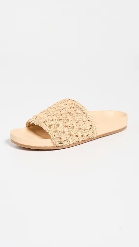 Loeffler Randall   Henri Crochet Raffia Band Footbed Sandals 