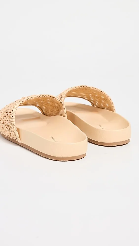 Loeffler Randall   Henri Crochet Raffia Band Footbed Sandals 