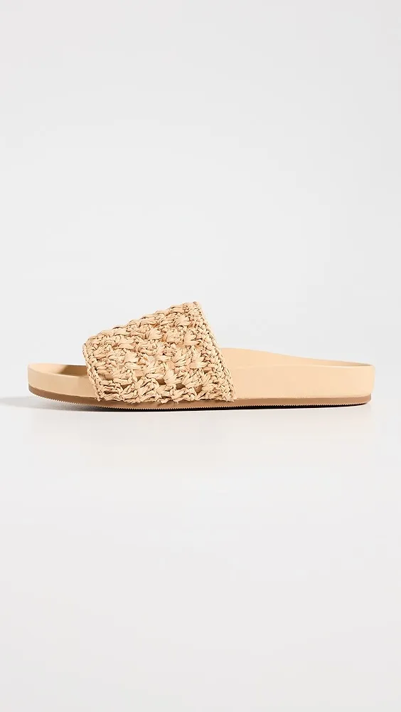 Loeffler Randall   Henri Crochet Raffia Band Footbed Sandals 