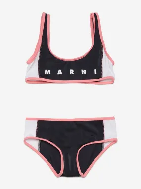 MARNI Girls Logo Bikini in Black