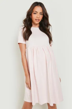 Maternity Crew Neck Smock Dress