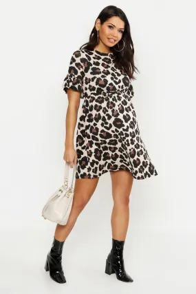 Maternity Leopard Smock Dress