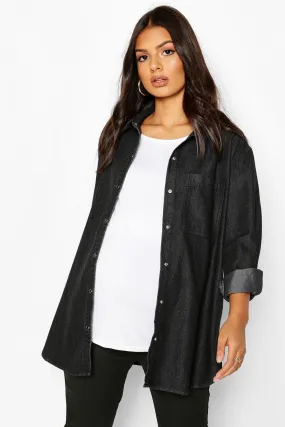 Maternity Oversized Denim Shirt