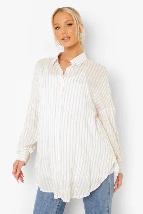 Maternity Oversized Stripe Shirt