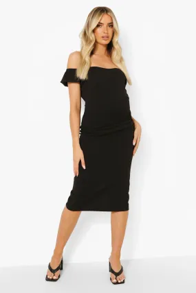 Maternity Puff Sleeve Off The Shoulder Dress