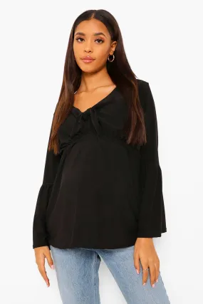 Maternity Tie Front Smock Top