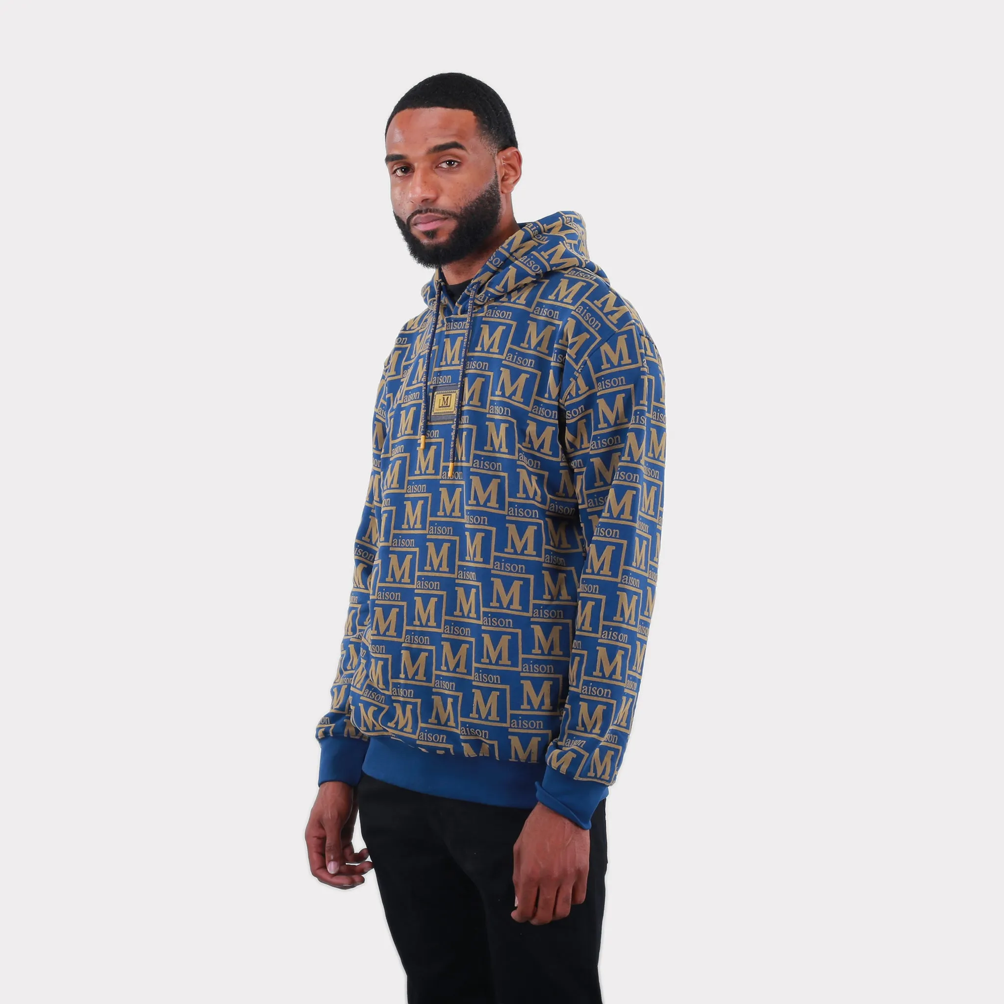 MDB Couture Men's French Terry Monogram Hoodie Sweatshirt