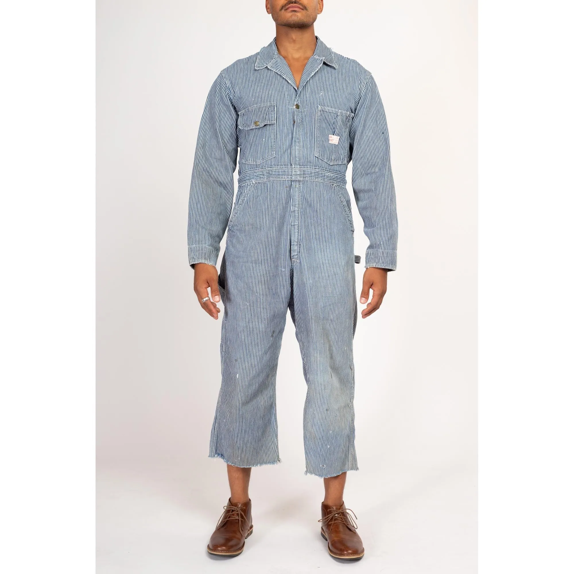 Medium 1950s Hickory Stripe Sanforized Workwear Coveralls